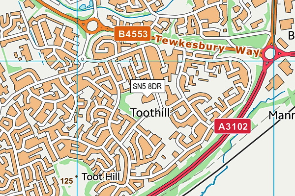 SN5 8DR map - OS VectorMap District (Ordnance Survey) SN5 8DR map - OS VectorMap District (Ordnance Survey)