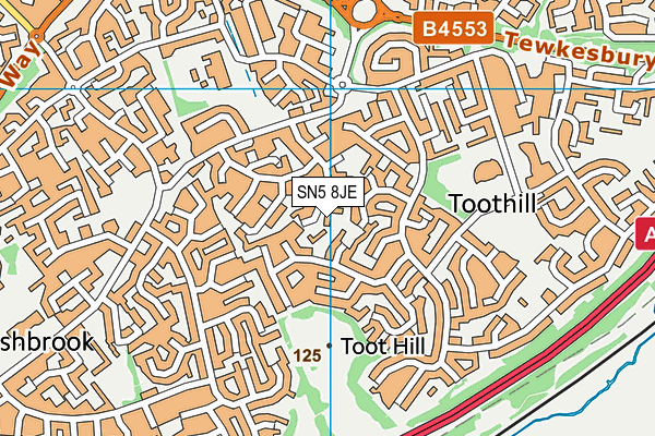 SN5 8JE map - OS VectorMap District (Ordnance Survey) SN5 8JE map - OS VectorMap District (Ordnance Survey)