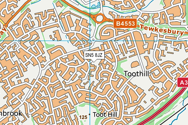 SN5 8JZ map - OS VectorMap District (Ordnance Survey) SN5 8JZ map - OS VectorMap District (Ordnance Survey)