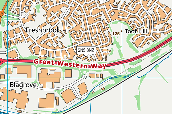 SN5 8NZ map - OS VectorMap District (Ordnance Survey) SN5 8NZ map - OS VectorMap District (Ordnance Survey)