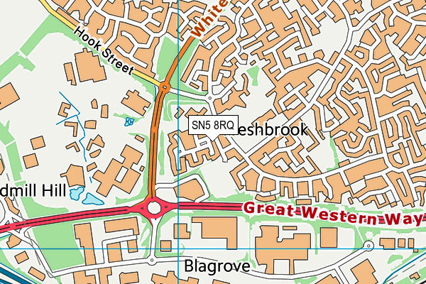 SN5 8RQ map - OS VectorMap District (Ordnance Survey) SN5 8RQ map - OS VectorMap District (Ordnance Survey)