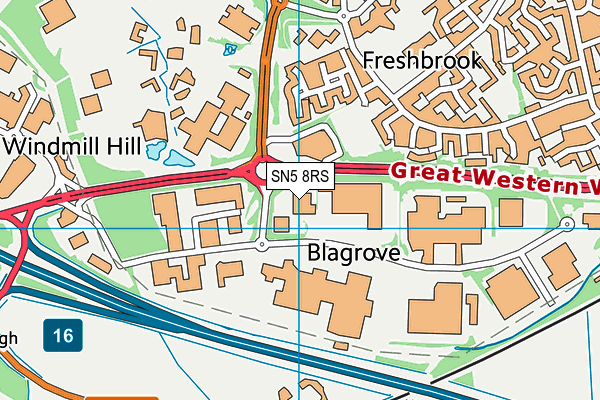 SN5 8RS map - OS VectorMap District (Ordnance Survey) SN5 8RS map - OS VectorMap District (Ordnance Survey)