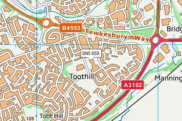 SN5 8SX map - OS VectorMap District (Ordnance Survey) SN5 8SX map - OS VectorMap District (Ordnance Survey)