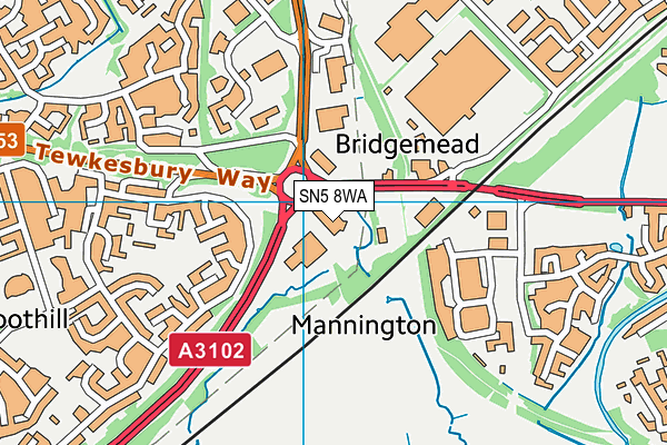 SN5 8WA map - OS VectorMap District (Ordnance Survey)