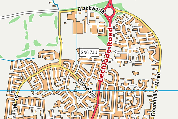 SN6 7JU map - OS VectorMap District (Ordnance Survey)