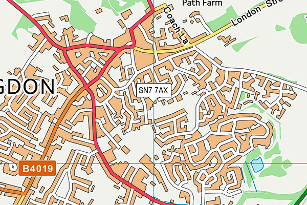 SN7 7AX map - OS VectorMap District (Ordnance Survey) SN7 7AX map - OS VectorMap District (Ordnance Survey)