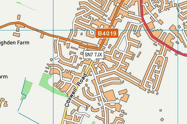 SN7 7JX map - OS VectorMap District (Ordnance Survey)