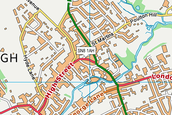 SN8 1AH map - OS VectorMap District (Ordnance Survey) SN8 1AH map - OS VectorMap District (Ordnance Survey)