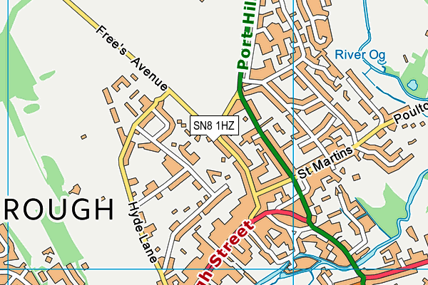 SN8 1HZ map - OS VectorMap District (Ordnance Survey)