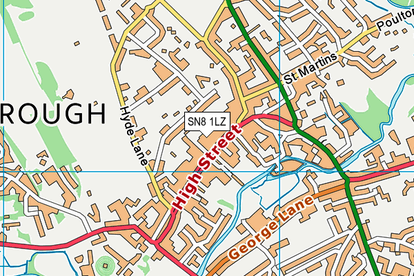 SN8 1LZ map - OS VectorMap District (Ordnance Survey) SN8 1LZ map - OS VectorMap District (Ordnance Survey)