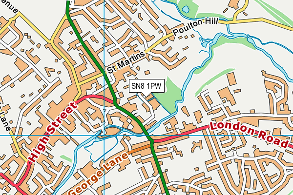SN8 1PW map - OS VectorMap District (Ordnance Survey)