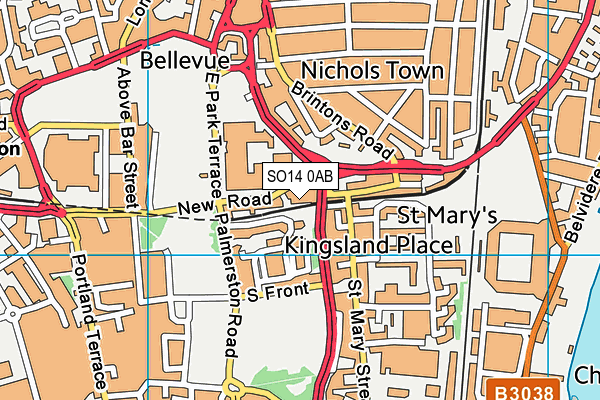 SO14 0AB map - OS VectorMap District (Ordnance Survey) SO14 0AB map - OS VectorMap District (Ordnance Survey)