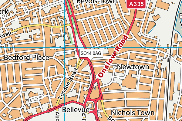 SO14 0AG map - OS VectorMap District (Ordnance Survey) SO14 0AG map - OS VectorMap District (Ordnance Survey)