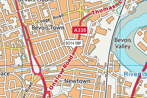 SO14 0BF map - OS VectorMap District (Ordnance Survey) SO14 0BF map - OS VectorMap District (Ordnance Survey)