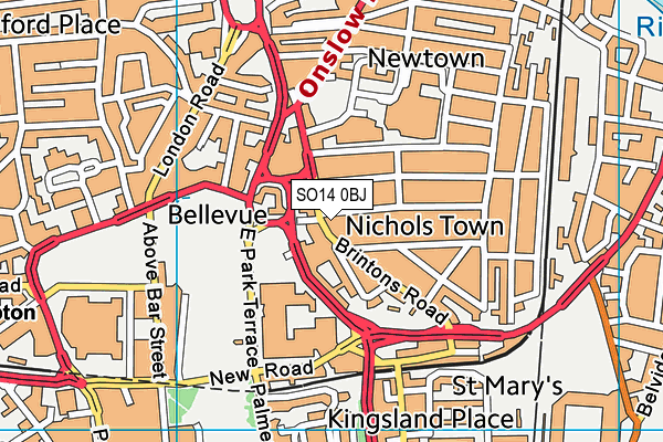 SO14 0BJ map - OS VectorMap District (Ordnance Survey)