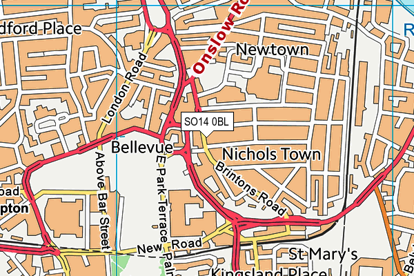 SO14 0BL map - OS VectorMap District (Ordnance Survey) SO14 0BL map - OS VectorMap District (Ordnance Survey)
