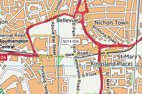 SO14 0DA map - OS VectorMap District (Ordnance Survey) SO14 0DA map - OS VectorMap District (Ordnance Survey)