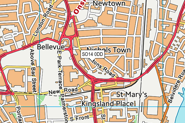 SO14 0DD map - OS VectorMap District (Ordnance Survey) SO14 0DD map - OS VectorMap District (Ordnance Survey)
