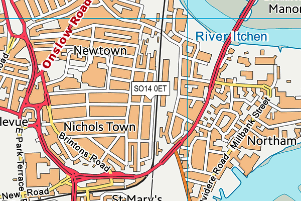 SO14 0ET map - OS VectorMap District (Ordnance Survey) SO14 0ET map - OS VectorMap District (Ordnance Survey)