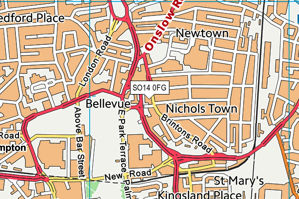 SO14 0FG map - OS VectorMap District (Ordnance Survey) SO14 0FG map - OS VectorMap District (Ordnance Survey)