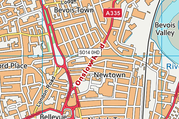 SO14 0HD map - OS VectorMap District (Ordnance Survey) SO14 0HD map - OS VectorMap District (Ordnance Survey)