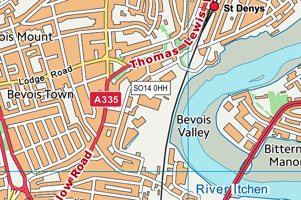 SO14 0HH map - OS VectorMap District (Ordnance Survey) SO14 0HH map - OS VectorMap District (Ordnance Survey)