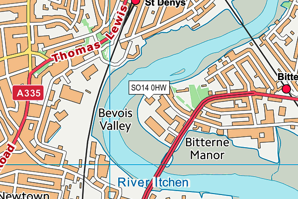 SO14 0HW map - OS VectorMap District (Ordnance Survey) SO14 0HW map - OS VectorMap District (Ordnance Survey)