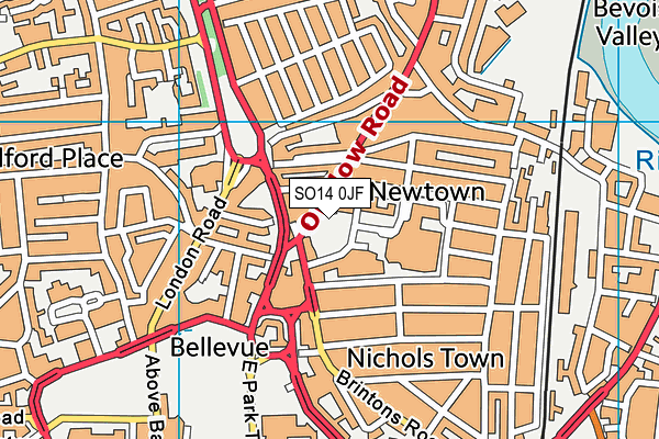 SO14 0JF map - OS VectorMap District (Ordnance Survey) SO14 0JF map - OS VectorMap District (Ordnance Survey)