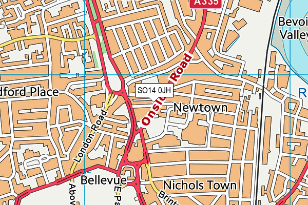 SO14 0JH map - OS VectorMap District (Ordnance Survey)