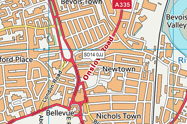 SO14 0JJ map - OS VectorMap District (Ordnance Survey) SO14 0JJ map - OS VectorMap District (Ordnance Survey)