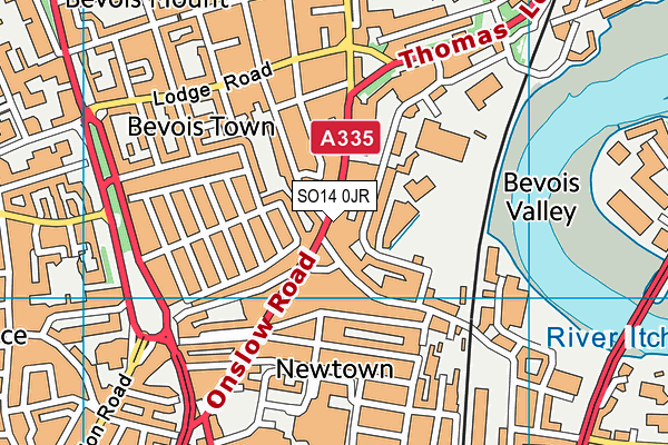 SO14 0JR map - OS VectorMap District (Ordnance Survey) SO14 0JR map - OS VectorMap District (Ordnance Survey)
