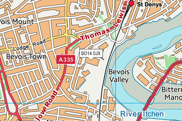 SO14 0JX map - OS VectorMap District (Ordnance Survey) SO14 0JX map - OS VectorMap District (Ordnance Survey)