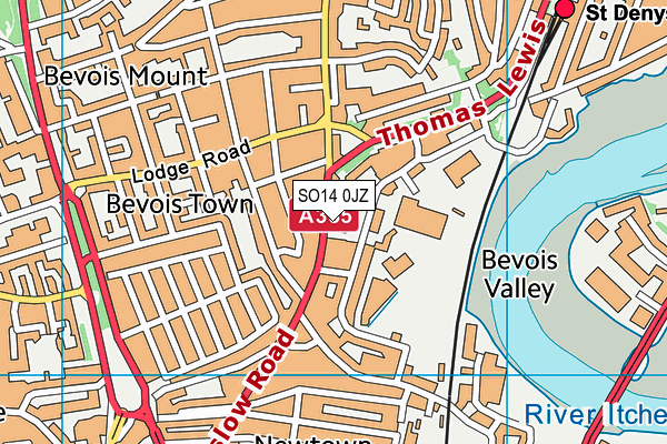 SO14 0JZ map - OS VectorMap District (Ordnance Survey) SO14 0JZ map - OS VectorMap District (Ordnance Survey)