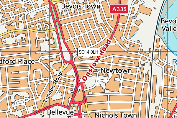 SO14 0LH map - OS VectorMap District (Ordnance Survey)
