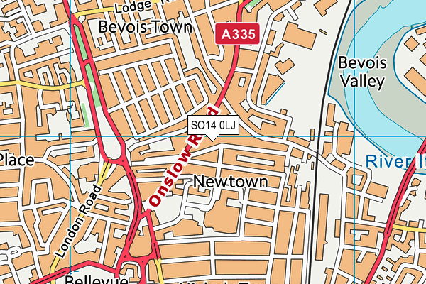 SO14 0LJ map - OS VectorMap District (Ordnance Survey) SO14 0LJ map - OS VectorMap District (Ordnance Survey)