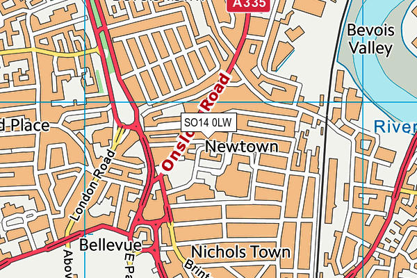 SO14 0LW map - OS VectorMap District (Ordnance Survey)