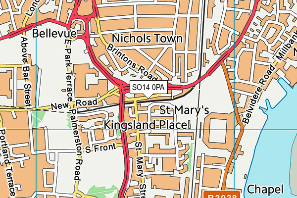SO14 0PA map - OS VectorMap District (Ordnance Survey) SO14 0PA map - OS VectorMap District (Ordnance Survey)