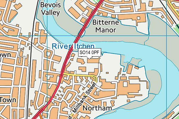 SO14 0PF map - OS VectorMap District (Ordnance Survey) SO14 0PF map - OS VectorMap District (Ordnance Survey)