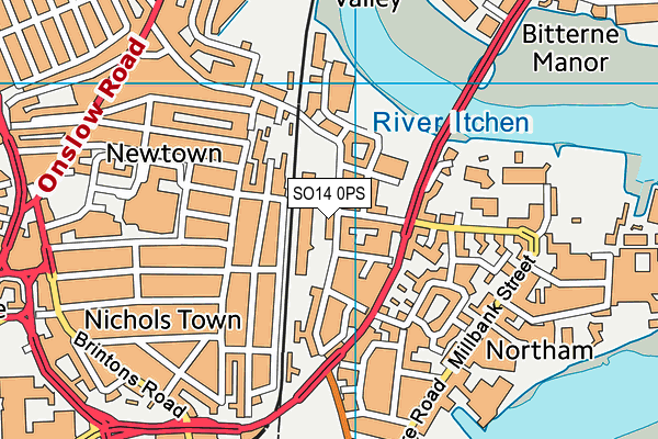 SO14 0PS map - OS VectorMap District (Ordnance Survey) SO14 0PS map - OS VectorMap District (Ordnance Survey)
