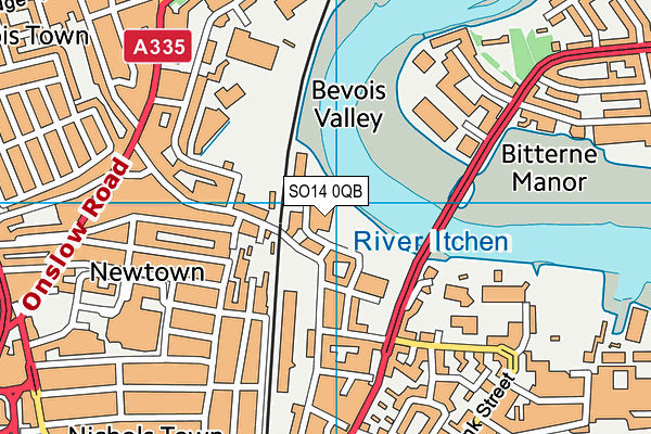 SO14 0QB map - OS VectorMap District (Ordnance Survey) SO14 0QB map - OS VectorMap District (Ordnance Survey)