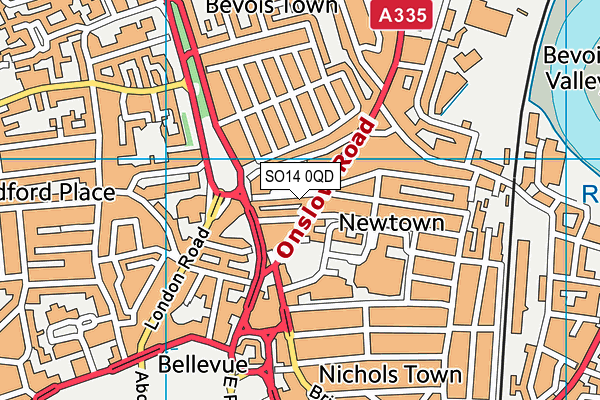 SO14 0QD map - OS VectorMap District (Ordnance Survey) SO14 0QD map - OS VectorMap District (Ordnance Survey)