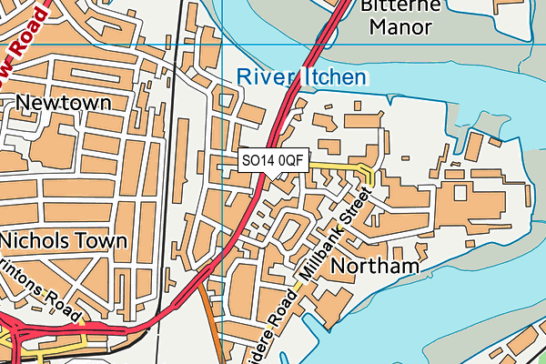 SO14 0QF map - OS VectorMap District (Ordnance Survey) SO14 0QF map - OS VectorMap District (Ordnance Survey)