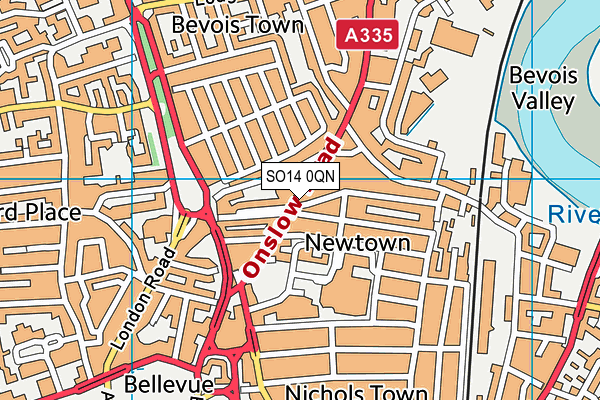 SO14 0QN map - OS VectorMap District (Ordnance Survey) SO14 0QN map - OS VectorMap District (Ordnance Survey)