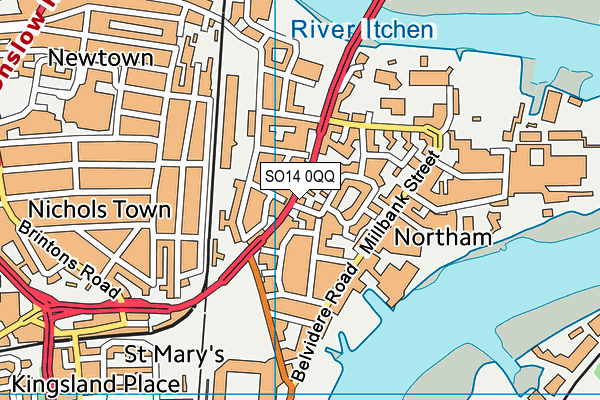 SO14 0QQ map - OS VectorMap District (Ordnance Survey) SO14 0QQ map - OS VectorMap District (Ordnance Survey)