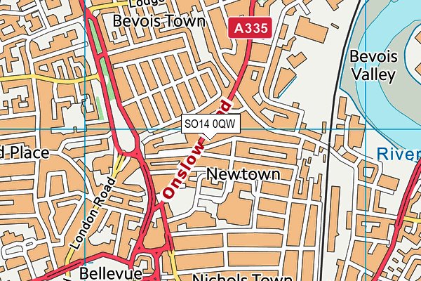 SO14 0QW map - OS VectorMap District (Ordnance Survey) SO14 0QW map - OS VectorMap District (Ordnance Survey)