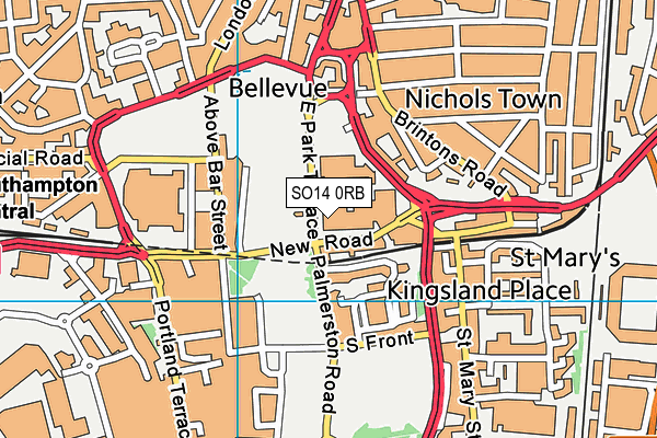 SO14 0RB map - OS VectorMap District (Ordnance Survey) SO14 0RB map - OS VectorMap District (Ordnance Survey)