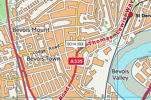 SO14 0SX map - OS VectorMap District (Ordnance Survey) SO14 0SX map - OS VectorMap District (Ordnance Survey)