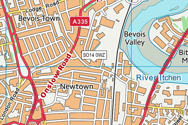 SO14 0WZ map - OS VectorMap District (Ordnance Survey) SO14 0WZ map - OS VectorMap District (Ordnance Survey)