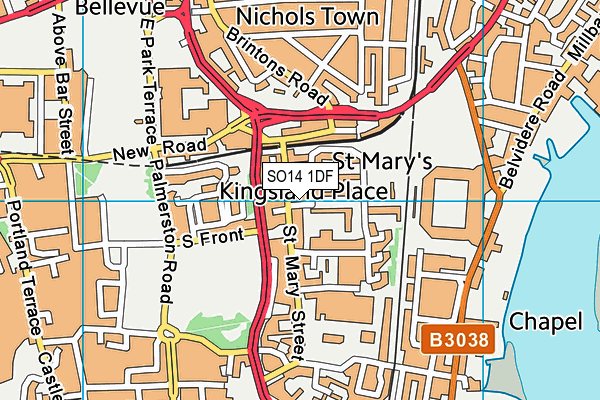 SO14 1DF map - OS VectorMap District (Ordnance Survey) SO14 1DF map - OS VectorMap District (Ordnance Survey)