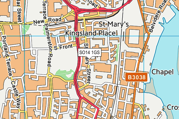 SO14 1GS map - OS VectorMap District (Ordnance Survey) SO14 1GS map - OS VectorMap District (Ordnance Survey)